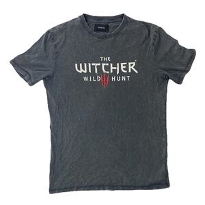 The Witcher Wild Hunt Shirt Mens Medium Gray Graphic Tee Video Game Reserved